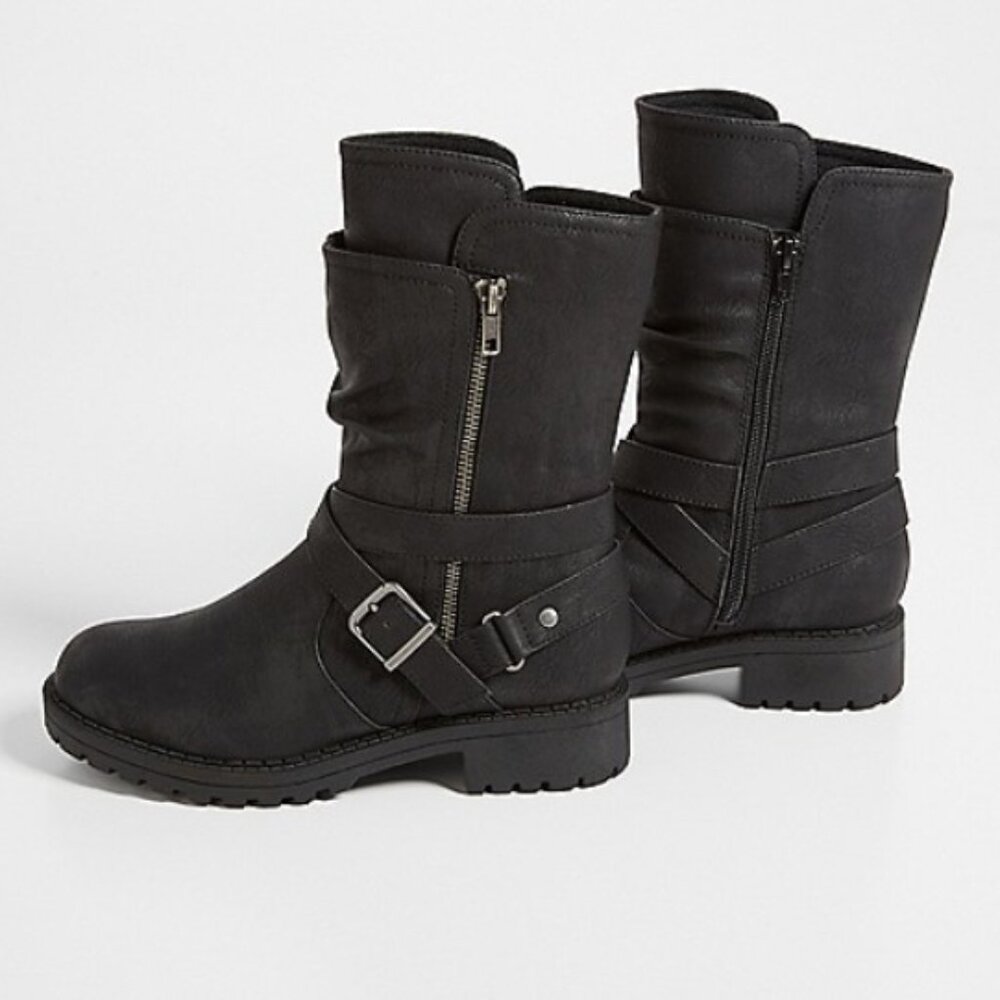 Black Mid-calf moto boots size 9 BRAND NEW